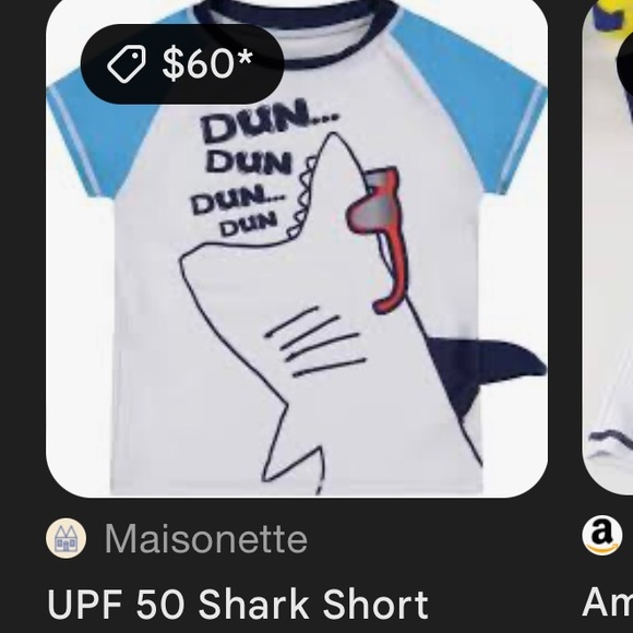 ANDY & EVAN UPF 50 Shark Short Sleeve Rashguard, Light Blue - Picture 11 of 11